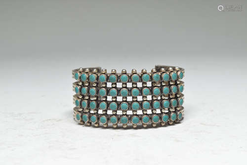 Navajo Sterling Silver Turquoise Cuff