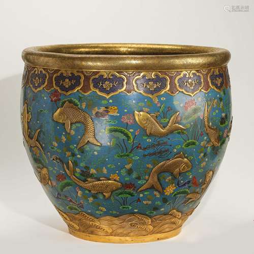 CHINESE QING DYNASTY CLOISONNE JAR