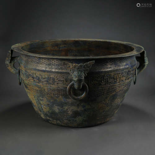 CHINA'S SPRING AND AUTUMN PERIOD LARGE BRONZE JAR