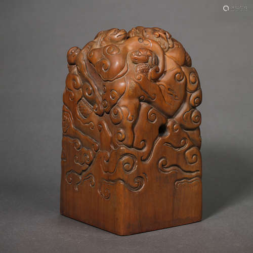 CHINESE QING DYNASTY SANDALWOOD SEAL