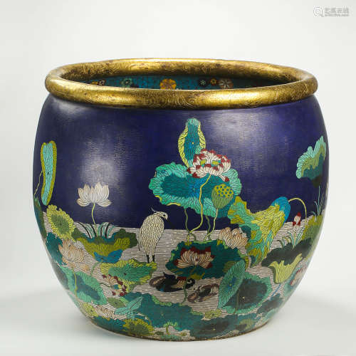 CHINESE QING DYNASTY CLOISONNE JAR