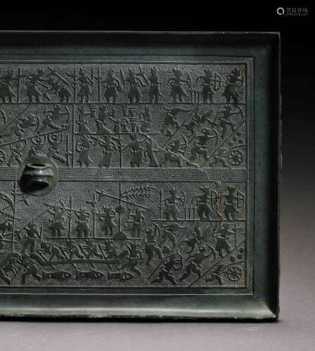CHINESE HAN DYNASTY BRONZE SQUARE MIRROR