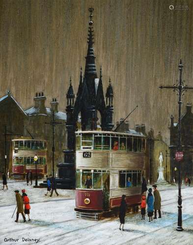 λ Arthur Delaney (British 1927-1987), Tram in front of the A...