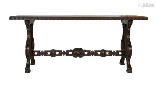Modern Renaissance Revival Trestle Table