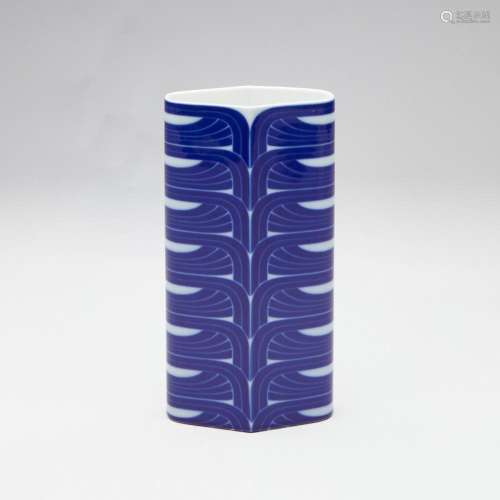 Rosenthal Tall B&W Vase w/ Repeating Design