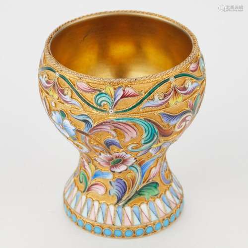 Maria Semenova Russian Enamel Silver Gilt Beaker