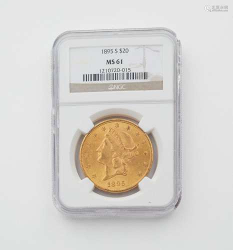 1895 S $20 Gold Liberty Head Double Eagle NGC MS61