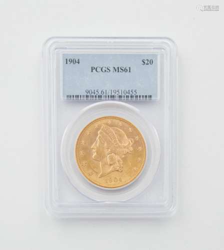 1904 $20 Gold Liberty Head Double Eagle PCGS MS61