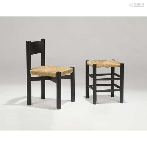 ƒ CHARLOTTE PERRIAND (1903-1999) & SENTOU (ÉDITEUR) Chai...