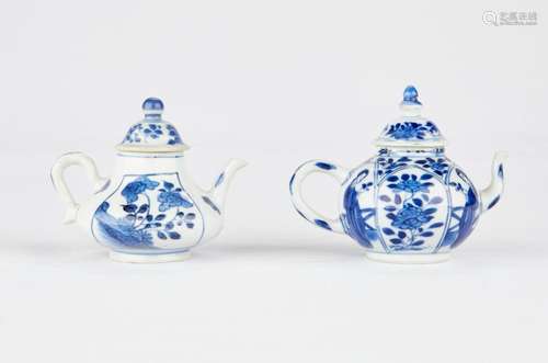 Grp: 2 Kangxi Chinese Export Porcelain Teapots Blue & Wh...