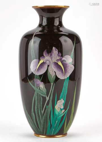 Japanese Meiji Cloisonne Iris Vase Kodenji Workshop