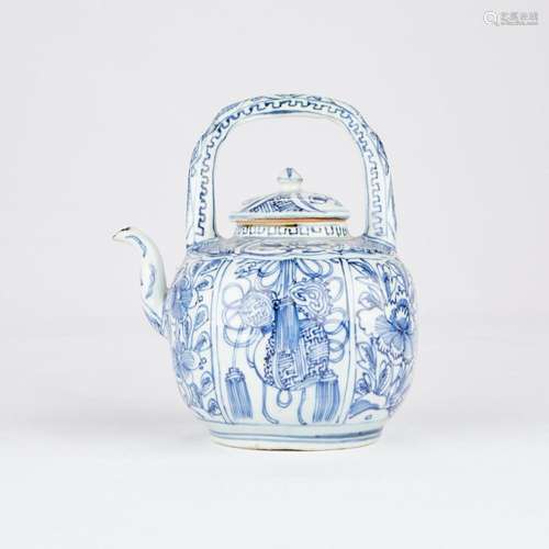 Large Japanese Export Porcelain Teapot w/ Molded Body