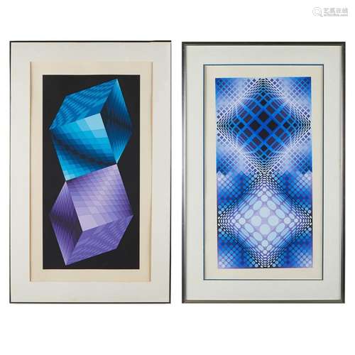 Victor Vasarely "Meta: Two Works" Op Art Prints