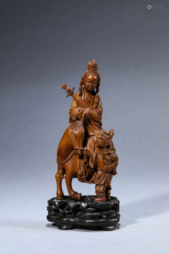 A Chinese Boxwood Figure Carving