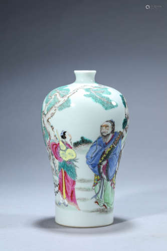 A Chinese Porcelain Wucai Story Meiping Vase Marked Yong Zhe...