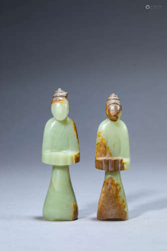 A Set of Chinese Jade Figure Ornaments