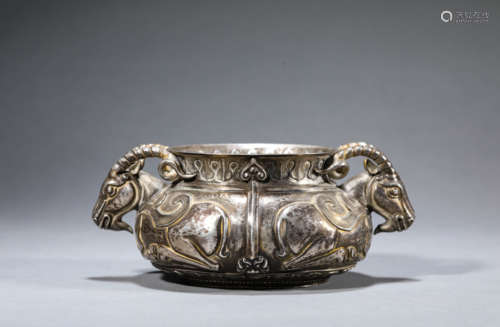 A Chinese Silver Ram Censer Marked Qian Long