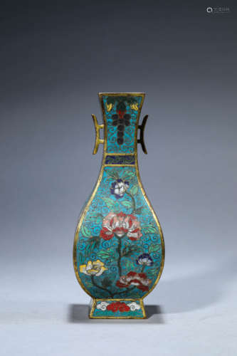 A Chinese Cloisonne Enamel Interlock Branches Vase Marked Ji...