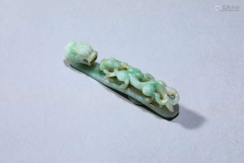 A Chinese Jadeite Dragon Belt Buckle