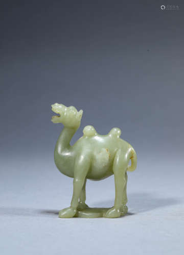 A Chinese Jade Camel Statue