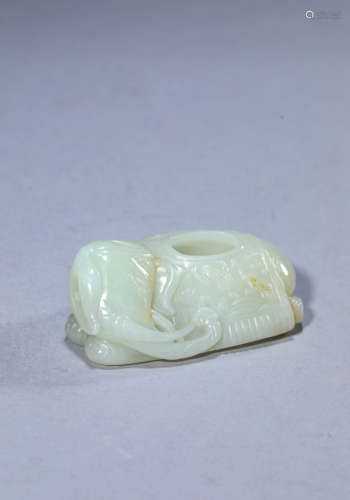 A Chinese Jade Elephant Washer