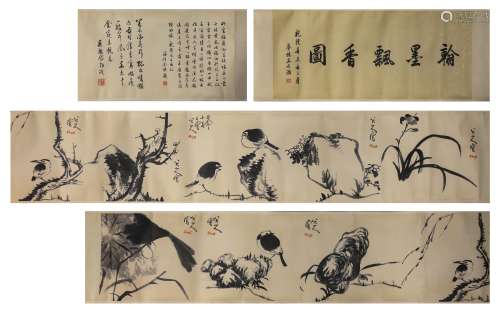 A Chinese Scroll Painting by Ba Da Shan Ren