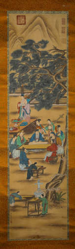 A Chinese Scroll Painting by Qiu Ying