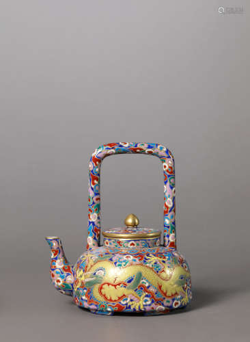 A Chinese Porcelain Famille Rose Gilt Inlaid Tea Pot Marked ...