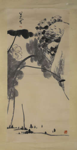 A Chinese Scroll Painting by Ba Da Shan Ren