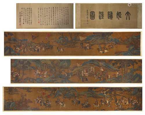 A Chinese Scroll Painting by Qiu Ying