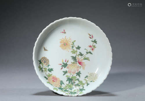 A Chinese Porcelain Famille Rose Butterfly Dish Marked Yong ...