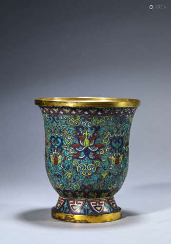 A Chinese Cloisonne Enamel Interlock Branches Censer Marked ...