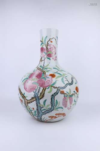 Qing Dynasty Famille Rose Porcelain Bottle, China