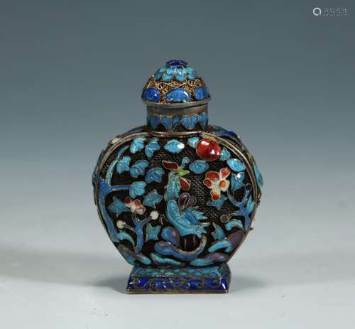 Late Of Qing Dynasty Silver Gold Gilded Snuff Bottle, China