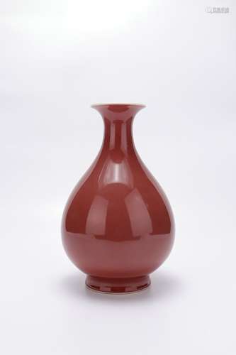 Period Of Tongzhi Red Glaze Porcelain Bottle, China