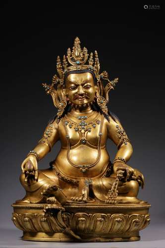 Qing Dynastybronze Gold Gilded Statue, China