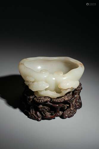 Qing Dynasty Hetian Jade Brush Washer, China