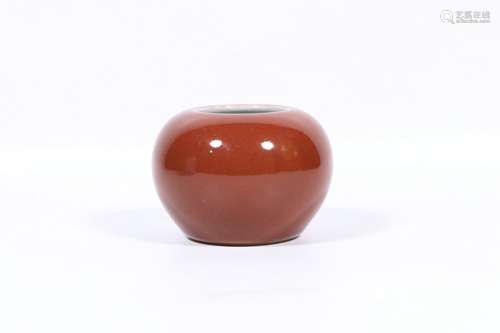 Period Of Yongzheng Red Glaze Porcelain Vessel, China