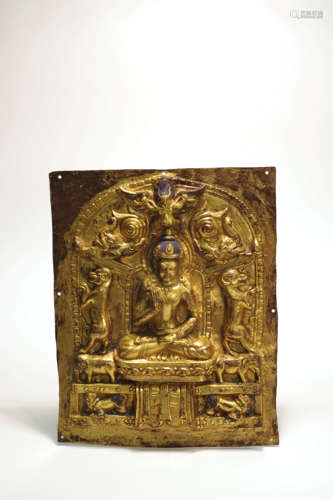 Gilt Bronze Vairocana Applique