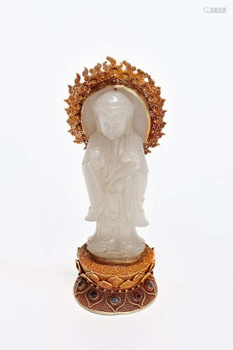 Gold And Jade Figure Of Guanyin