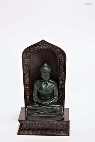 Carved Jasper Jade Amitabha