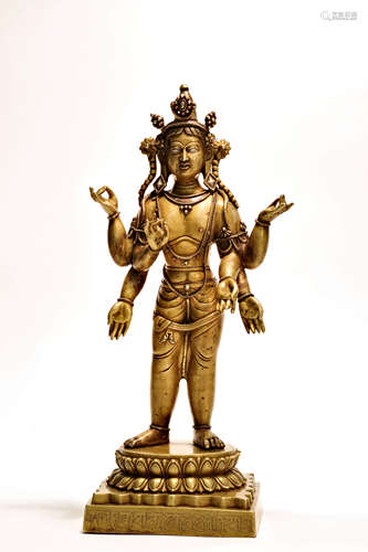 Copper Alloy Figure Of Six-Armed Avalokitesvara