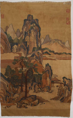 Embroidered Kesi Landscape Panel