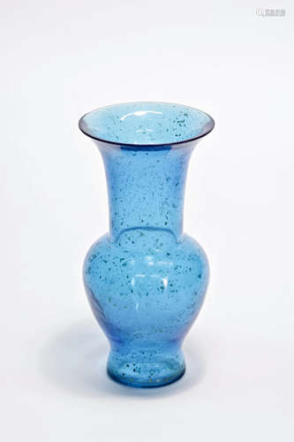 Blue Peking Glass Flower Vase