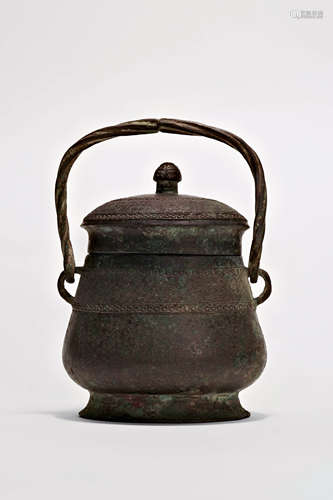 Bronze Ritual Pot With Loop Handle