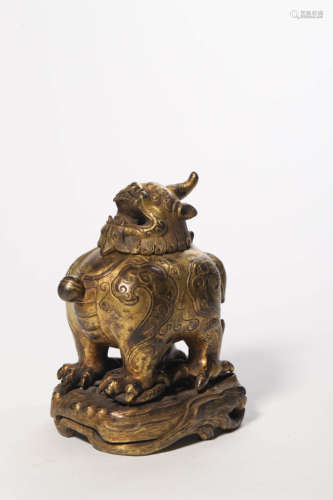 Gilt Bronze Mythical Beast