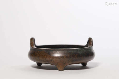 Bronze Double-Eared Tripod Censer