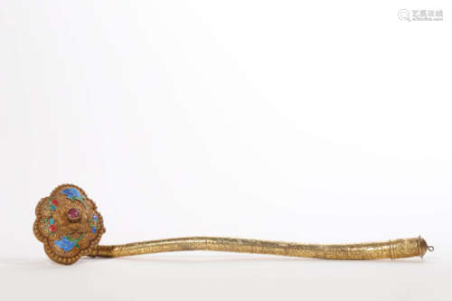 Silver Gilding Filigree Ruyi Sceptre