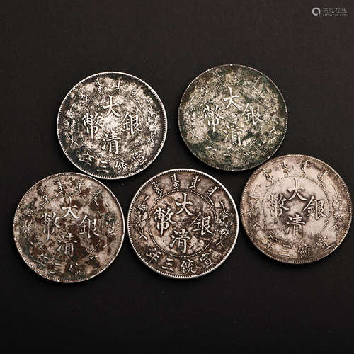 A SET OF MODERN CHINESE FINE SILVER COINS