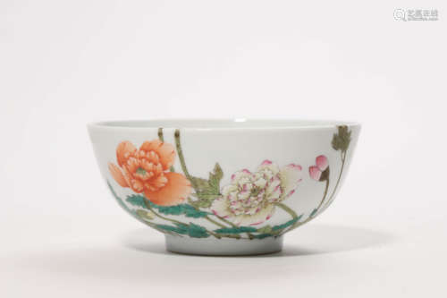 Famille Rose Floral Bowl